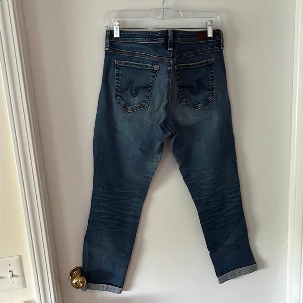 Ag Adriano Goldschmied The Stevie Roll-up Slim Straight Blue Denim 👖 - Picture 5 of 10